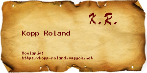 Kopp Roland névjegykártya